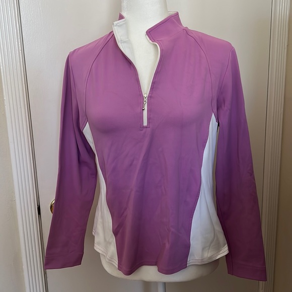 New Without Tag Pink & White Swing Long Sleeve Top M - Picture 2 of 6